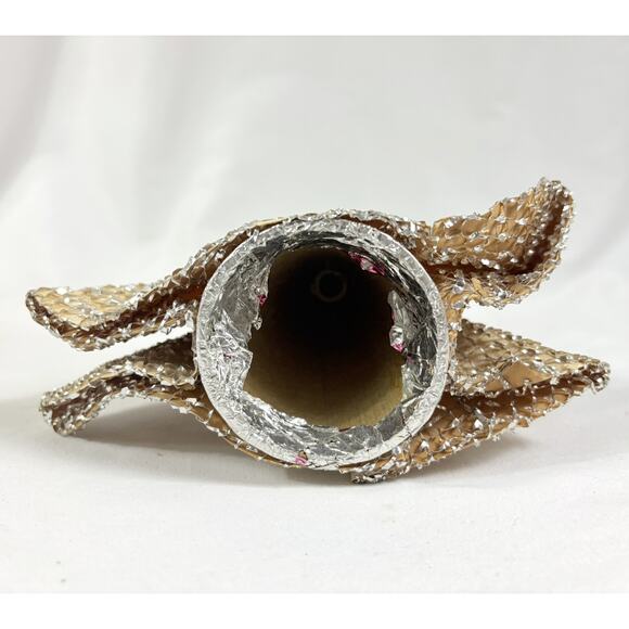 Holt Howard Ceramic Head Gold Mesh Angel Vintage MCM Christmas Tree Topper 8.5” - Picture 6 of 7